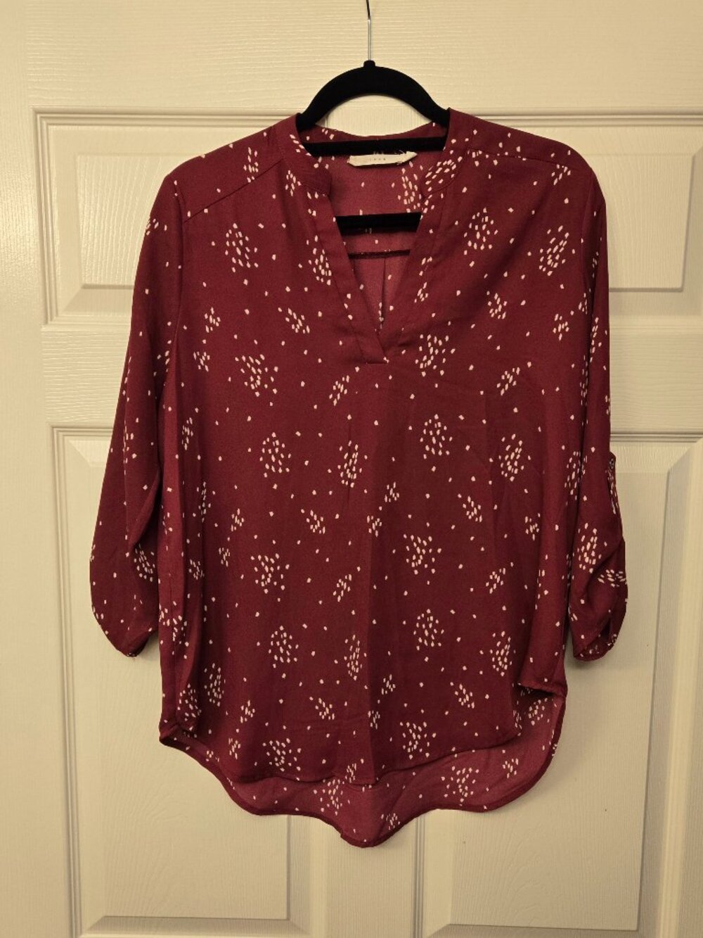 Lush - Maroon 3/4 sleeve blouse, size medium.